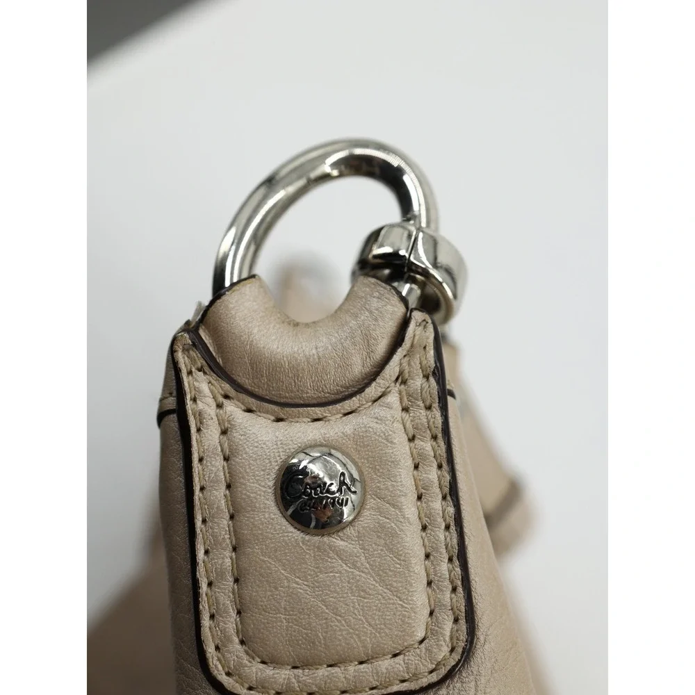 Coach Kristin Leather Hobo Bag Champagne Pearl Metallic Shoulder Purse F22306